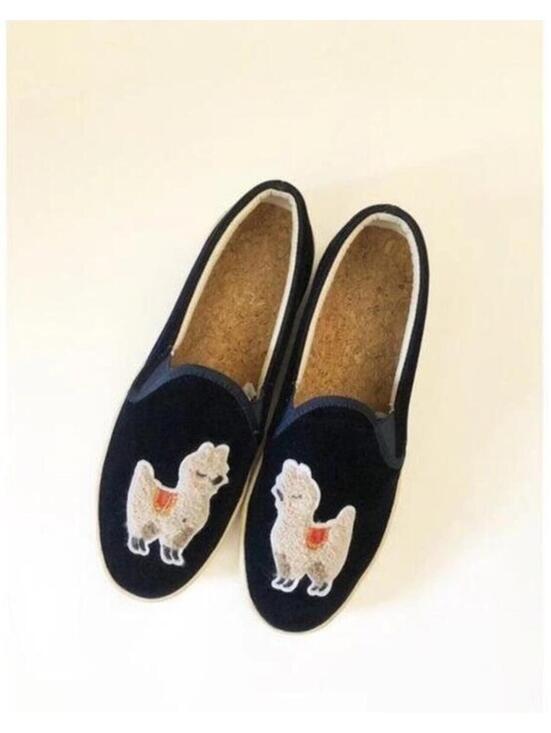 Anthropologie Shoes - Anthropologie x Soludos Velvet Llama Smoking Slippers / Slip-On Flats